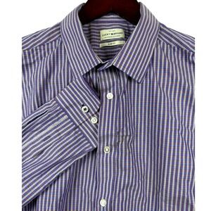 Lucky Brand Mens Slim Fit Long Sleeve Plaid Button Down Shirt Purple L 16-16 1/2